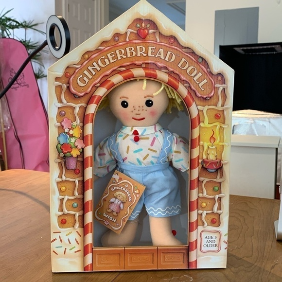 1990 NIB Vintage Deadstock Merry Andrew Cloth Plush Renee Graef Shoebox Rag Doll - Picture 1 of 11